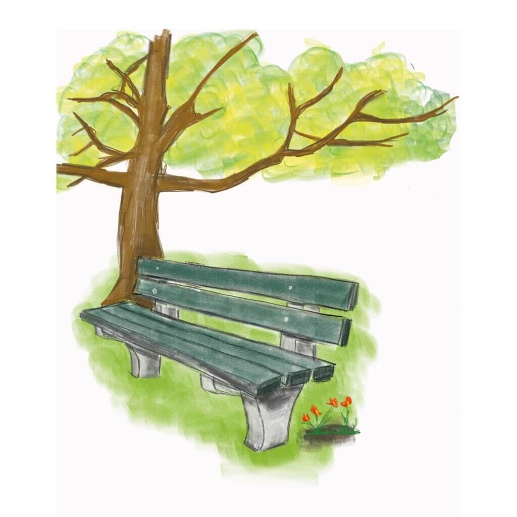 Bankje in het park