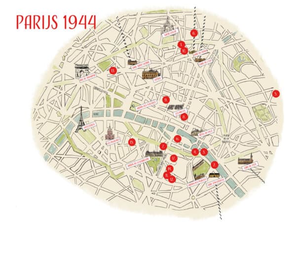 Plattegrond van Parijs met high lights